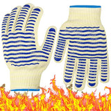 1 par de guantes de silicona para barbacoa, antideslizantes, lavables, 500 grados, ignífugos, parrilla de Camping para el hogar, suministros de manoplas para horno y barbacoa