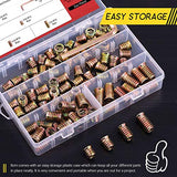 Hilitchi 90Pcs Furniture Screw in Nut Threaded Wood Inserts Bolt Fastener Connector Hex Socket Drive Insert Nuts for Wood Furniture with Bonus Hex Spanner (5/16"-18)