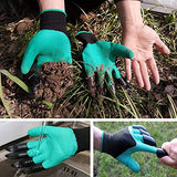 DCCPAA Guantes de jardín con garras, 2 pares (dos manos con garras) para cavar, plantar, deshierbar, sembrar, impermeable, el mejor regalo de jardinería para hombres y mujeres, color verde